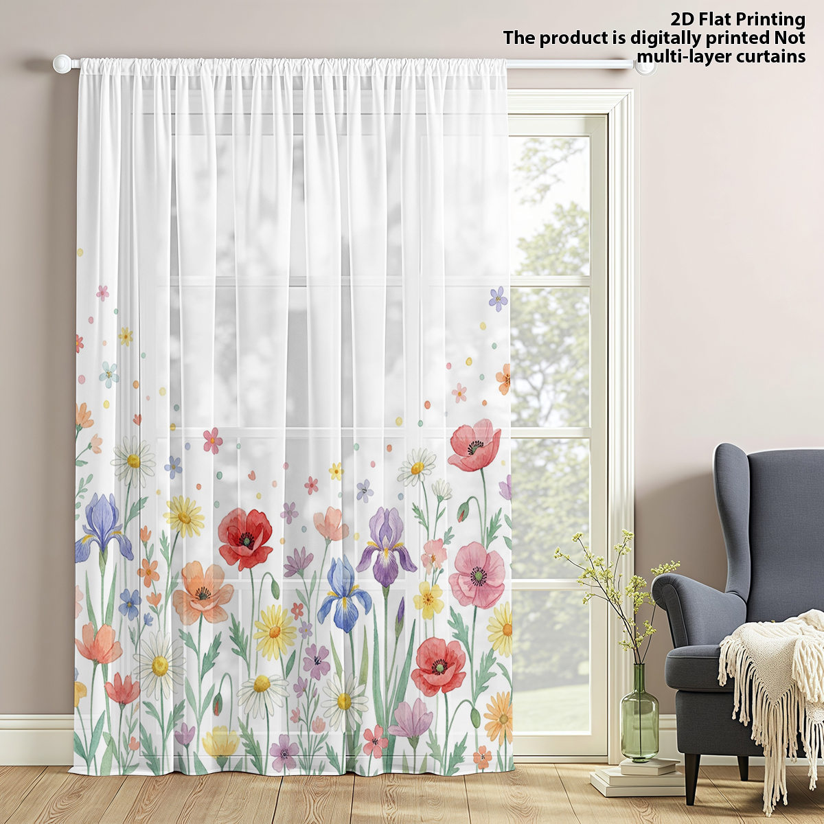 Floral Privacy Sheer Curtain,G - Good Floral & Wedding Decor Supply 리뷰 및 가격