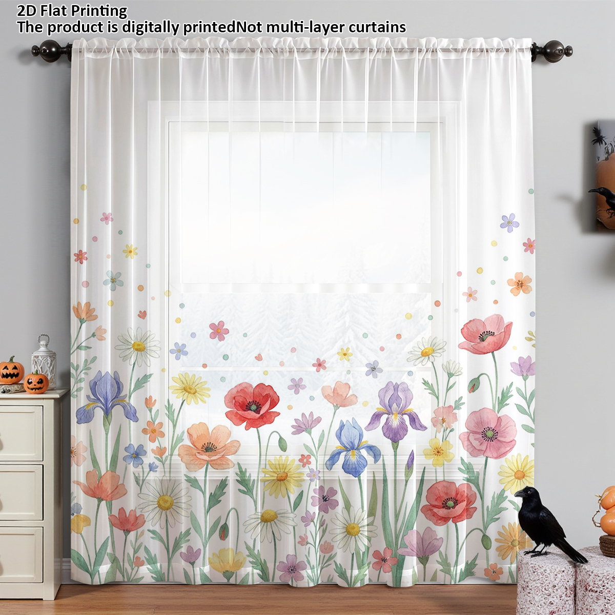 Floral Privacy Sheer Curtain,G - Good Floral & Wedding Decor Supply 리뷰 및 가격