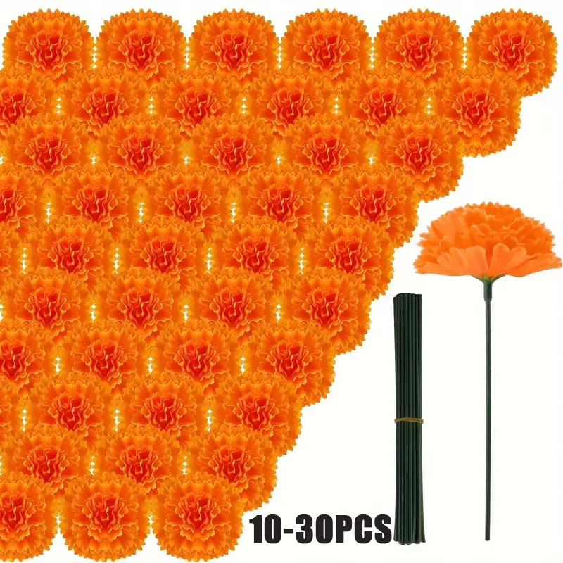 10-30PCS Faux Carnation Marigo - Indian Wedding Decor Supply 리뷰 및 가격