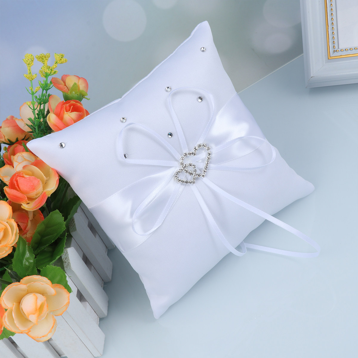 15x15cm White Wedding Ring Pil - Ring Bearer Pillow 리뷰 및 가격