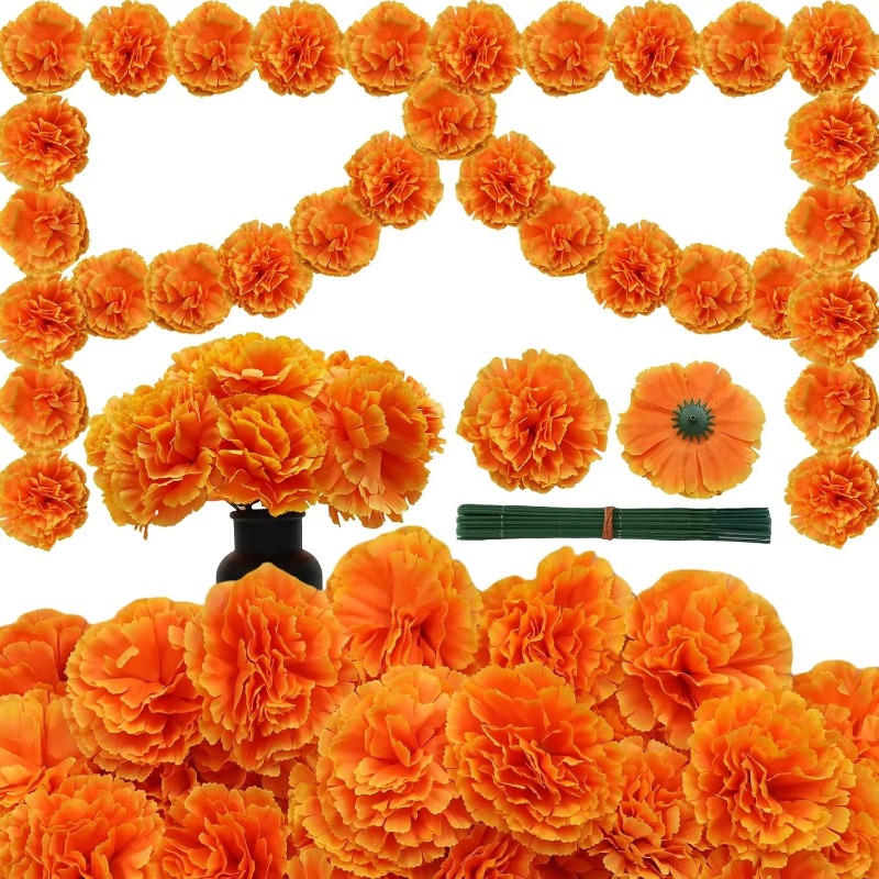 10-30PCS Silk Carnation Marigo - Indian Wedding Decor Supply 리뷰 및 가격