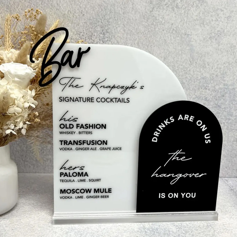 Custom Bar Menu with 3D Cutout - Table Number Gold 리뷰 및 가격
