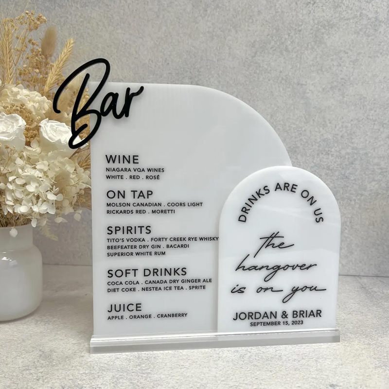 Custom Bar Menu with 3D Cutout - Table Number Gold 리뷰 및 가격