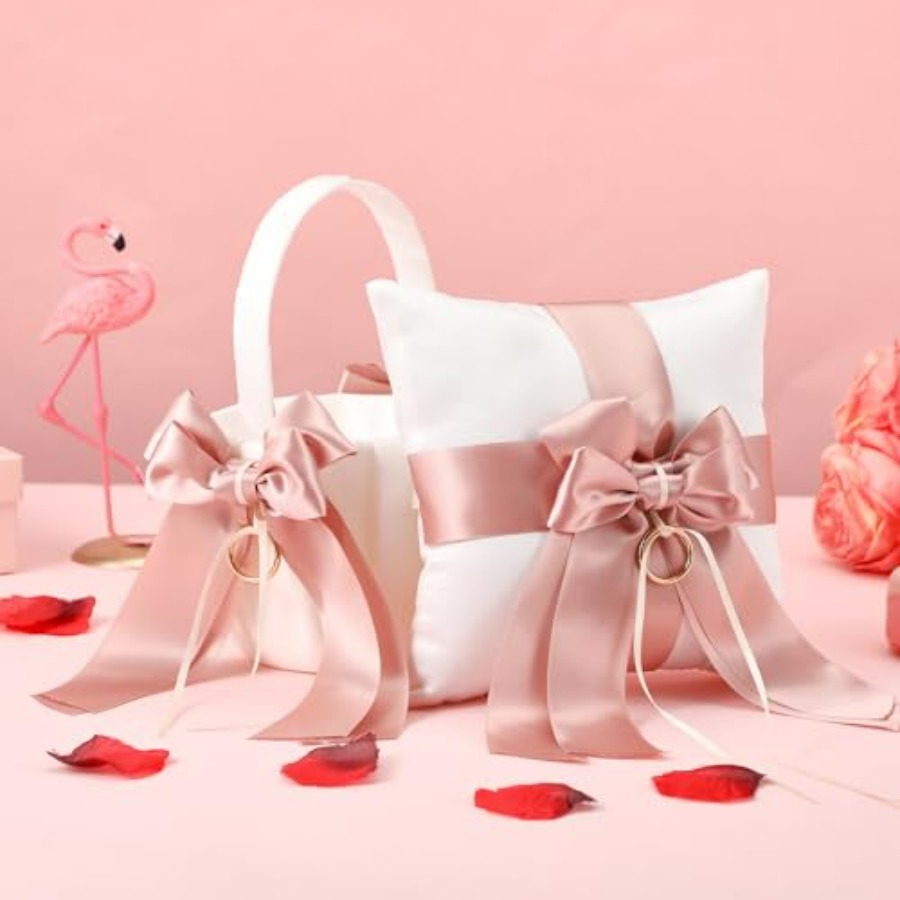 2 Pcs Flower Girl Baskets and  - Ring Bearer Pillow 리뷰 및 가격