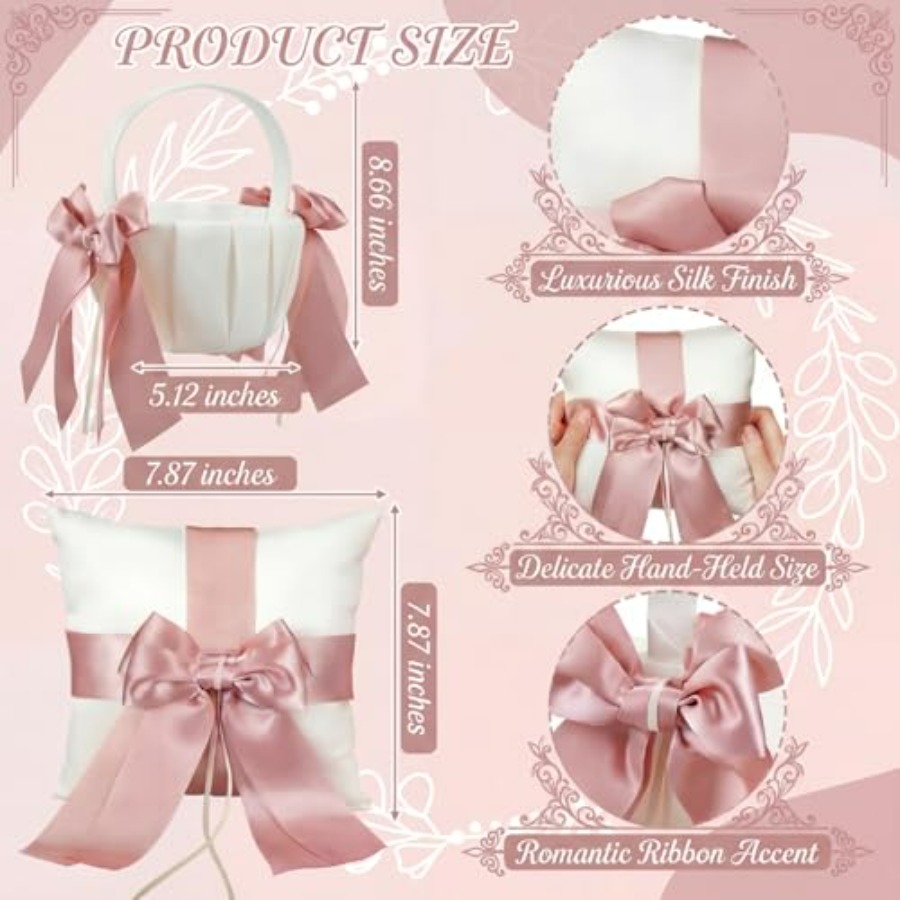 2 Pcs Flower Girl Baskets and  - Ring Bearer Pillow 리뷰 및 가격