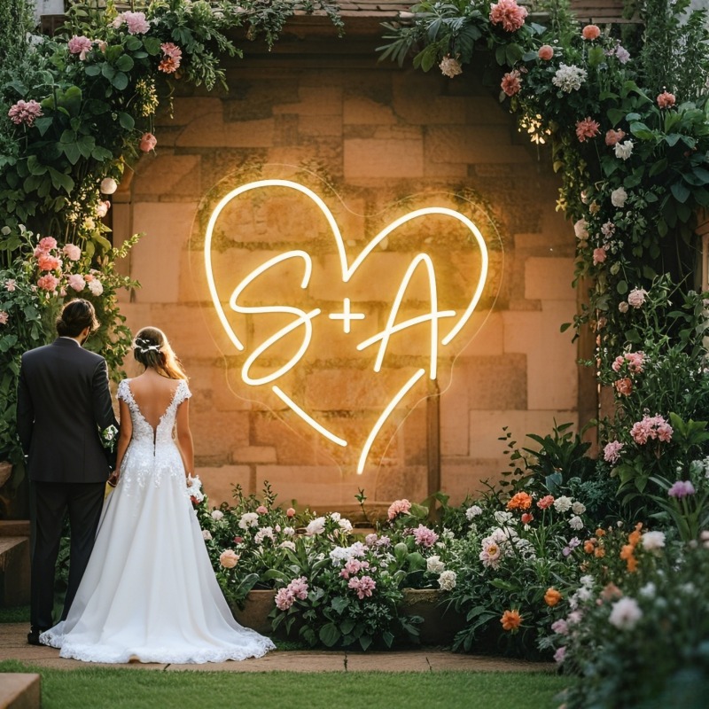 Custom Initials Heart LED Neon - Wedding Led 리뷰 및 가격