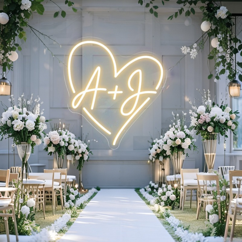 Custom Initials Heart LED Neon - Wedding Led 리뷰 및 가격