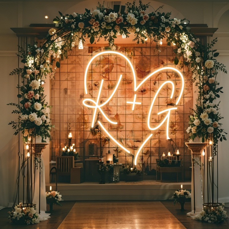 Custom Initials Heart LED Neon - Wedding Led 리뷰 및 가격