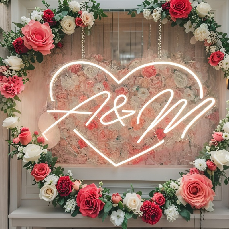Custom Initials Heart LED Neon - Wedding Led 리뷰 및 가격