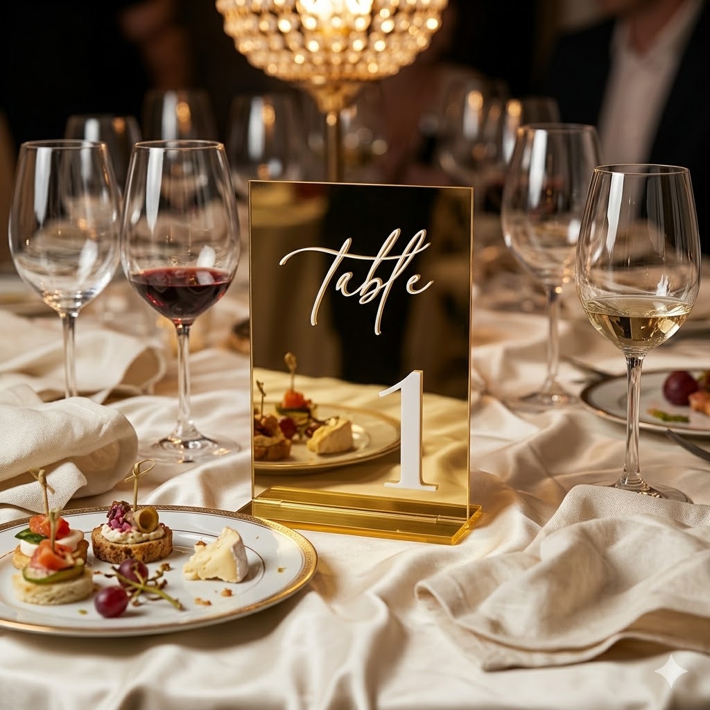 Gold Mirror Acrylic Table Numb - Table Number Gold 리뷰 및 가격