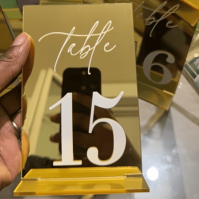 Gold Mirror Acrylic Table Numb - Table Number Gold 리뷰 및 가격