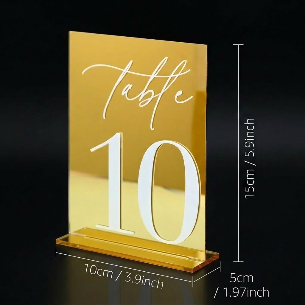 Gold Mirror Acrylic Table Numb - Table Number Gold 리뷰 및 가격