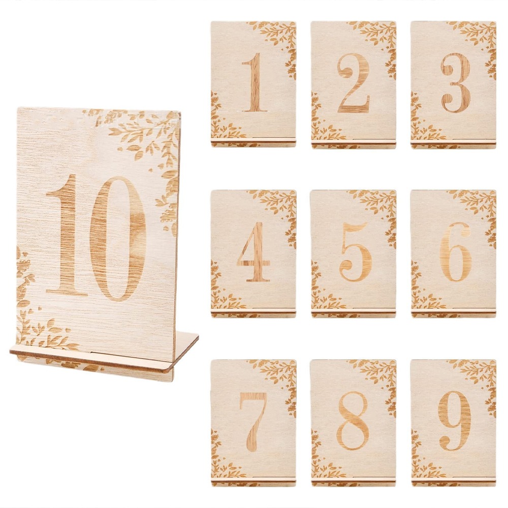 10pcs 1-10 Numbers Wooden Tabl - Table Number Gold 리뷰 및 가격
