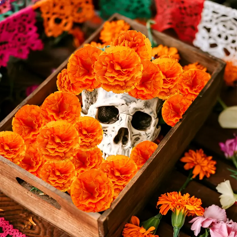 Artificial Carnation Marigold  - Indian Wedding Decor Supply 리뷰 및 가격