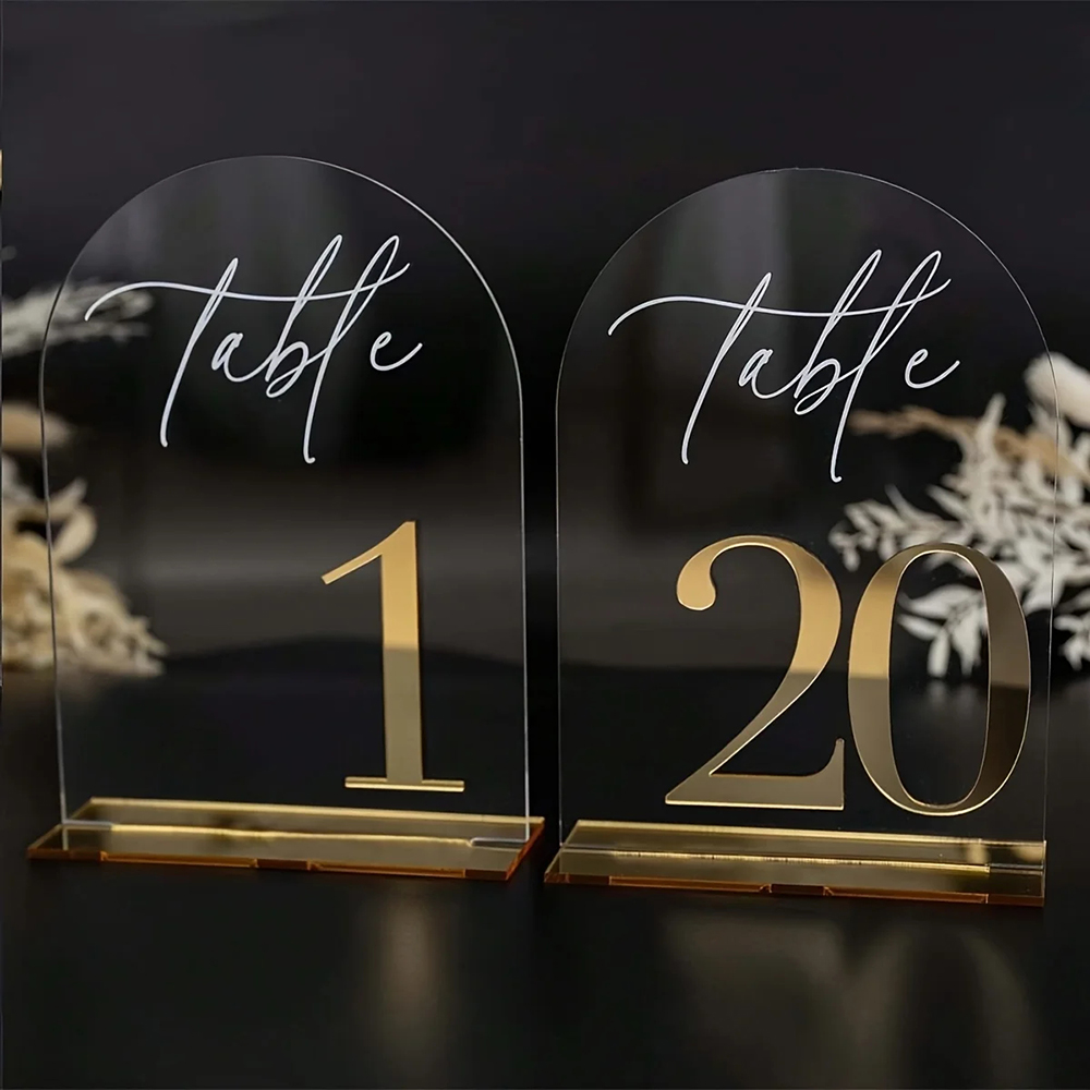 Custom 1 and 10pcs clear Acryl - Table Number Gold 리뷰 및 가격