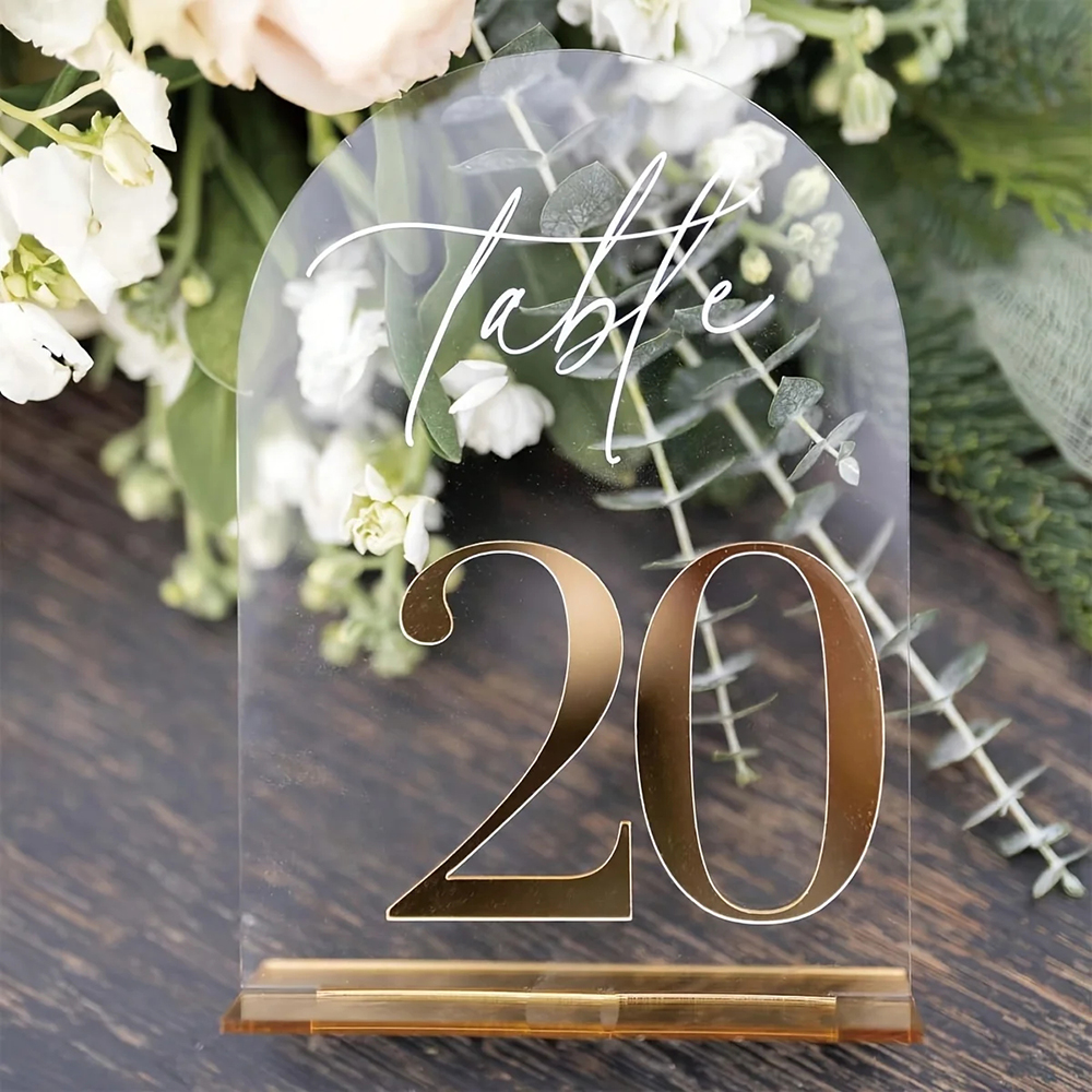 Custom 1 and 10pcs clear Acryl - Table Number Gold 리뷰 및 가격