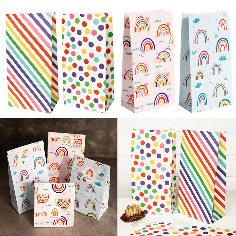 Small Paper Bags Rainbow Print - Wedding Supply.Box 리뷰 및 가격