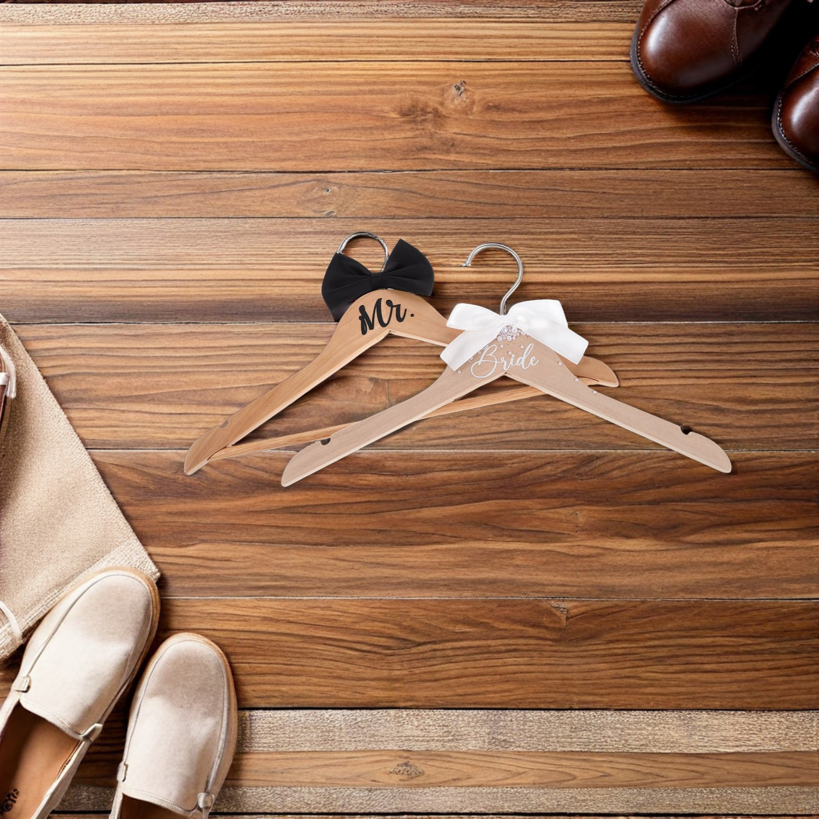 2Pcs Wooden Wedding Hangers Se - Wedding Support 리뷰 및 가격
