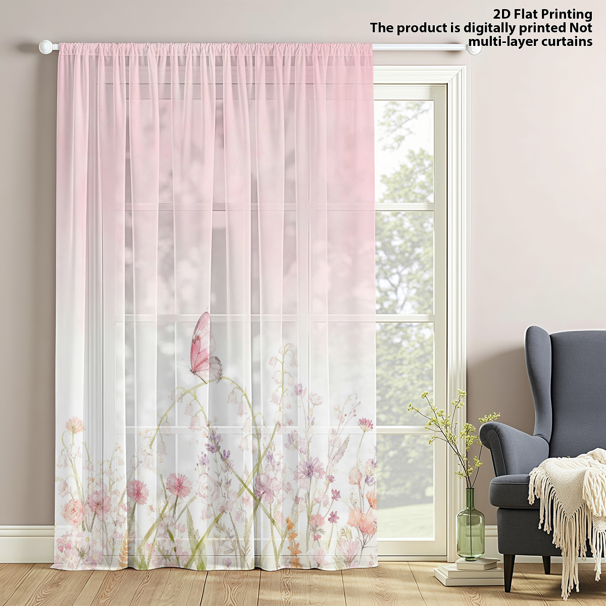 Flower Series Sheer Curtain, G - Good Floral & Wedding Decor Supply 리뷰 및 가격