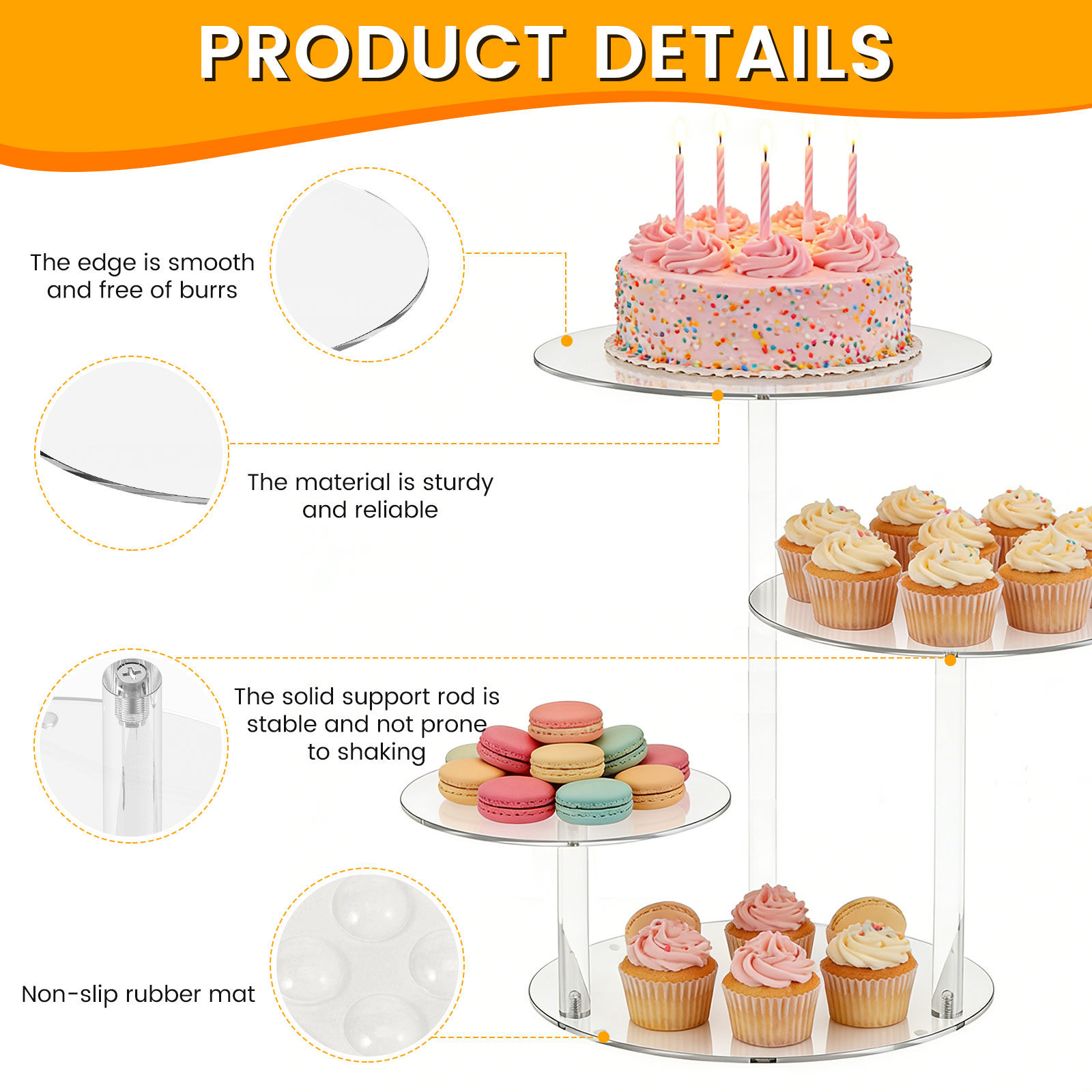 4 Tier Cake Stand Acrylic Tran - Wedding Support 리뷰 및 가격