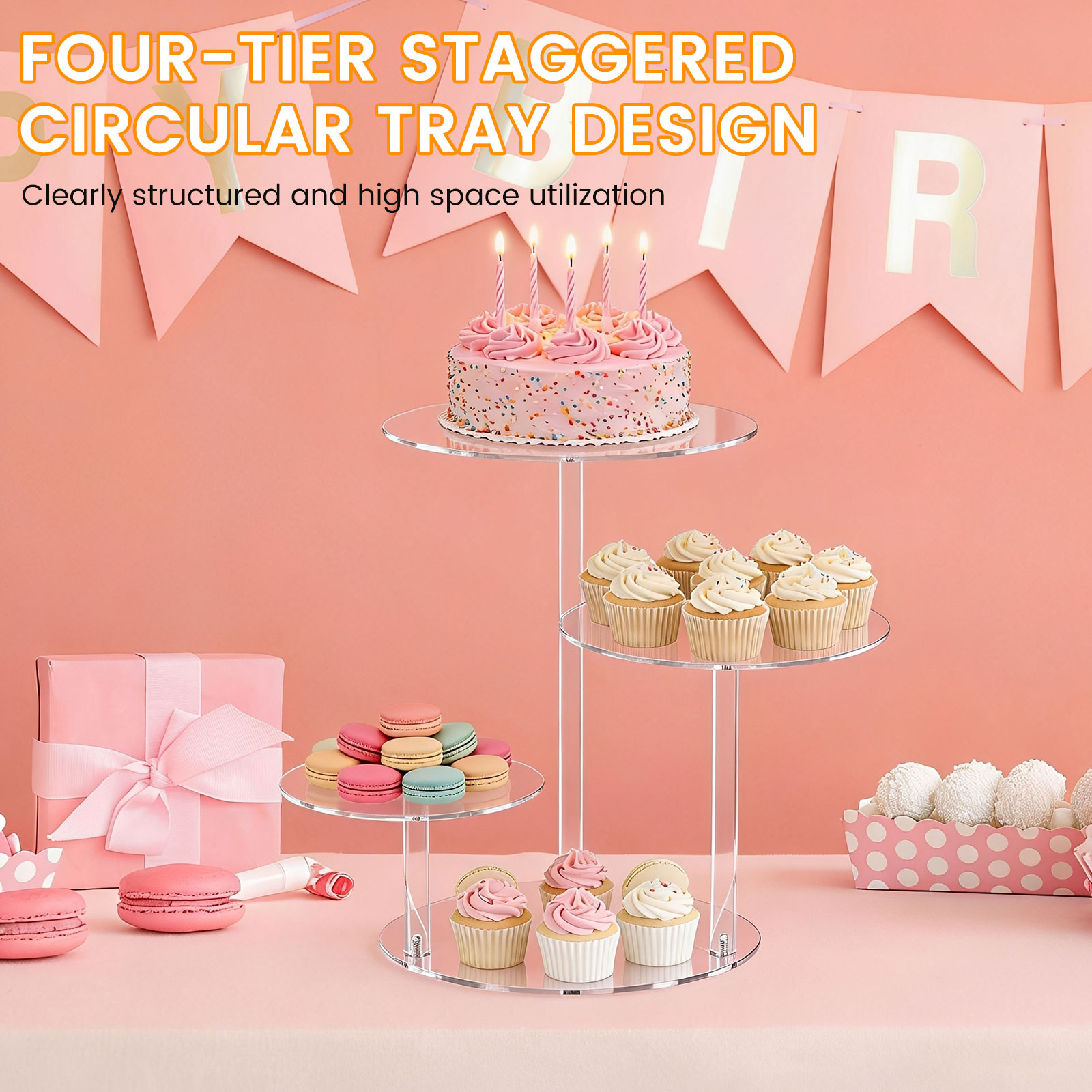 4 Tier Cake Stand Acrylic Tran - Wedding Support 리뷰 및 가격