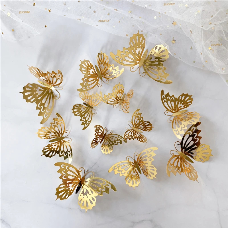 12/36Pcs 3D Hollow Butterfly W - Wedding Package Gold 리뷰 및 가격