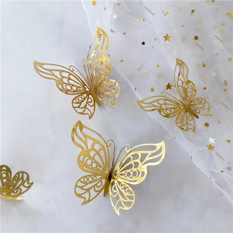 12/36Pcs 3D Hollow Butterfly W - Wedding Package Gold 리뷰 및 가격