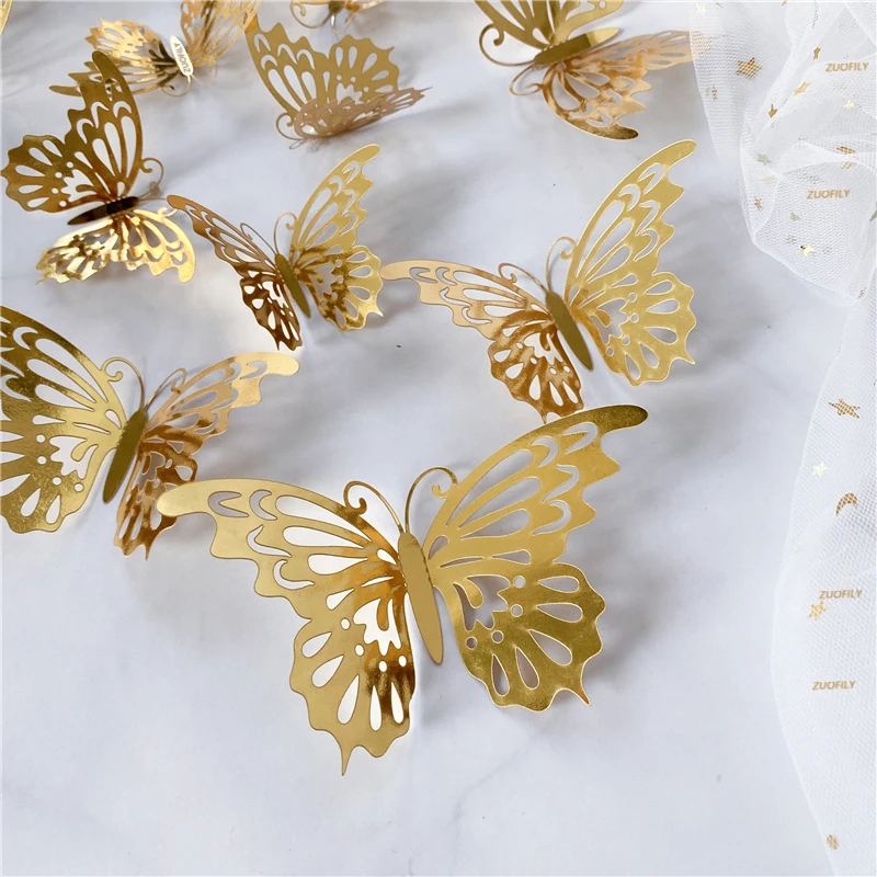 12/36Pcs 3D Hollow Butterfly W - Wedding Package Gold 리뷰 및 가격