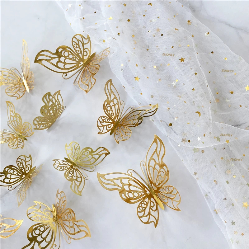 12/36Pcs 3D Hollow Butterfly W - Wedding Package Gold 리뷰 및 가격