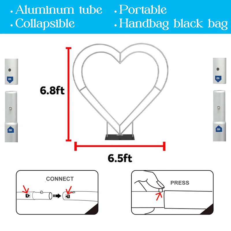 Portable 6.5ft Aluminum Heart  - Wedding Support 리뷰 및 가격