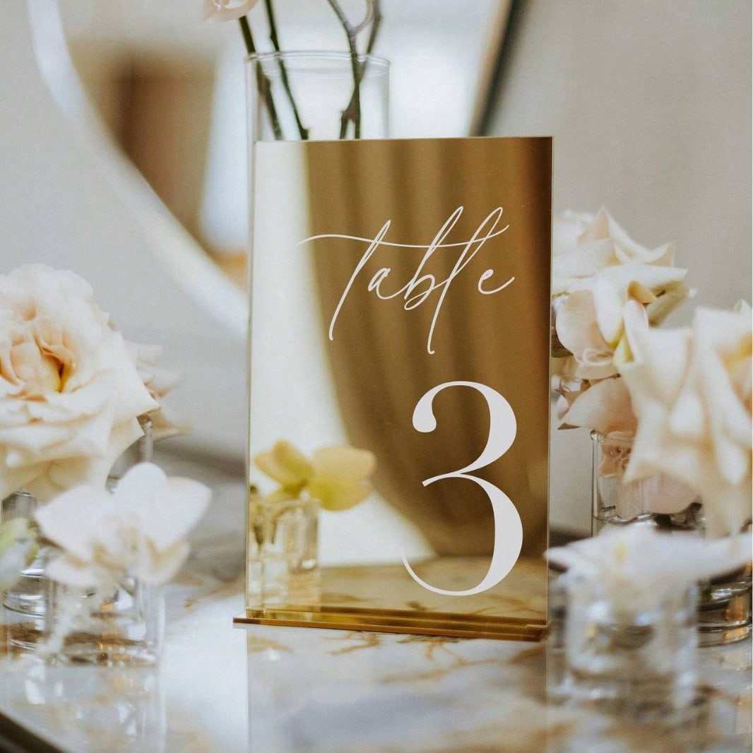 Gold Acrylic Mirror Number Tab - Table Number Gold 리뷰 및 가격