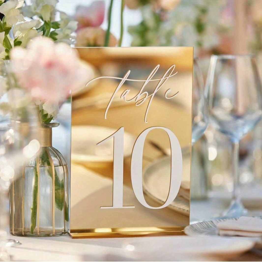 Gold Acrylic Mirror Number Tab - Table Number Gold 리뷰 및 가격
