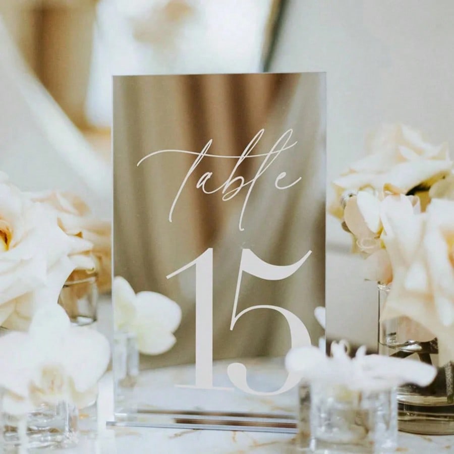 Gold Acrylic Mirror Number Tab - Table Number Gold 리뷰 및 가격