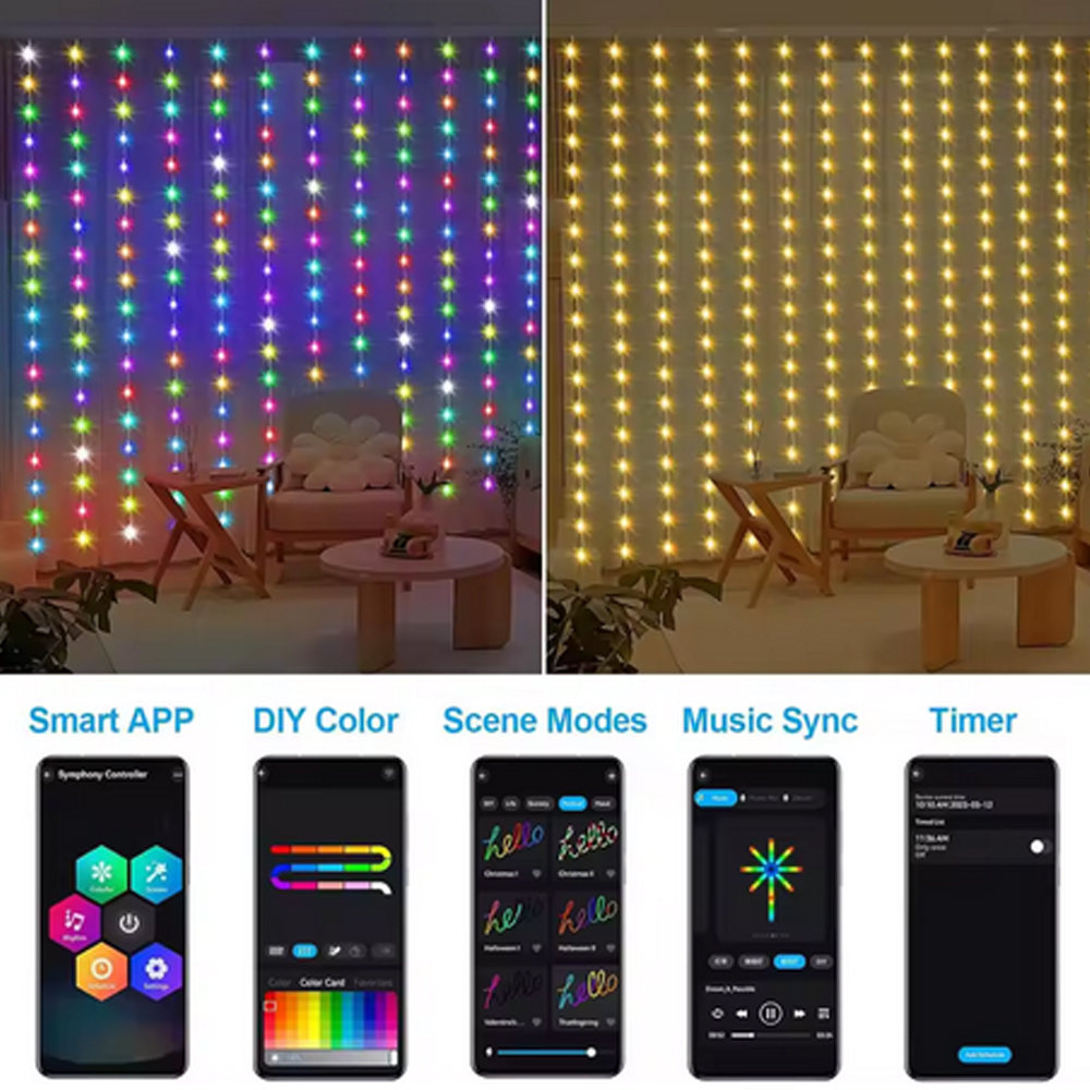 3M RGB Smart LED Curtain Light - Wedding Led 리뷰 및 가격