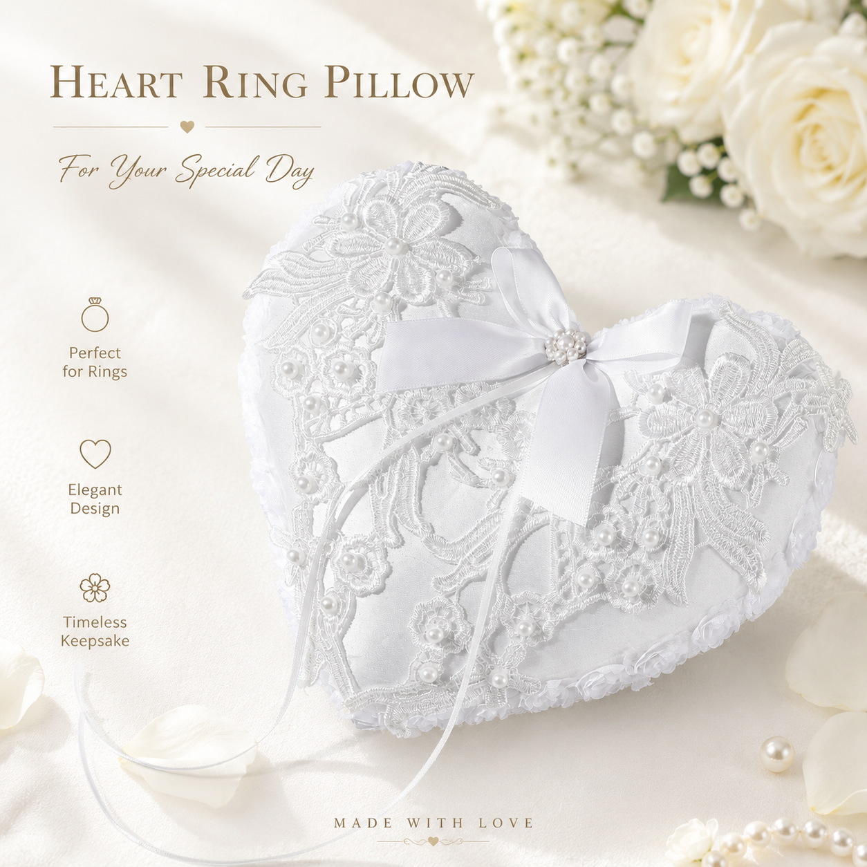 Elegant Lace Applique Ring Bea - Ring Bearer Pillow 리뷰 및 가격