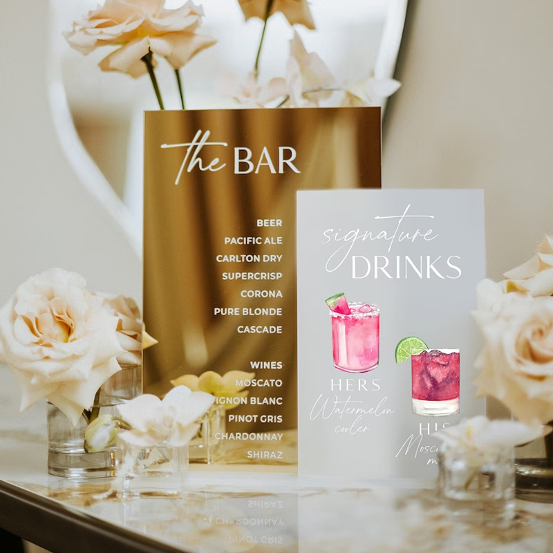 Signature Drink Sign,His and H - Table Number Gold 리뷰 및 가격
