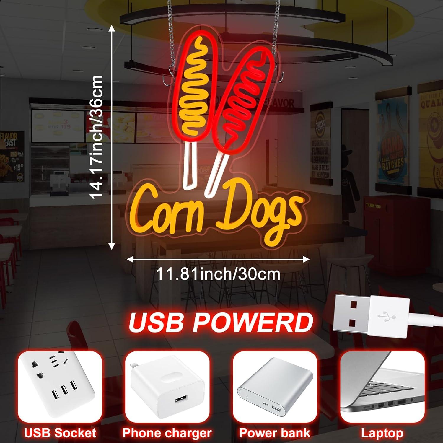 Corn Dog Neon Sign Snack USB D - Wedding Led 리뷰 및 가격